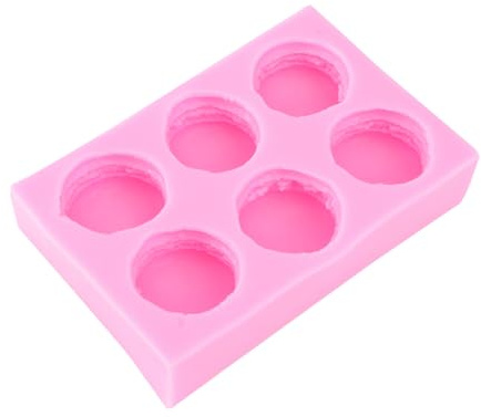 BRIGHTFUFU Macaron Mold Silicone 6 Cavity Baking Molds Tasteless Fondant Moulds for Cake Decorations Edible Crafts