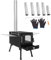 Four de tente avec tube, four de tente portable en acier inoxydable avec 5 tuyaux de cheminée et bac de récupération des cendres, poêle de camping à bois pour camping dans la tente, cuisine en plein