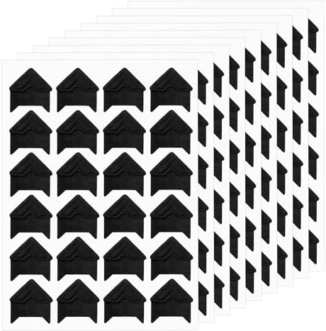 Classicseali Lot de 600 coins adhésifs pour photos en papier, coins photo autocollants noirs, coins photo autocollants pour décoration de scrapbooking, albums de bricolage, livres de souvenirs et