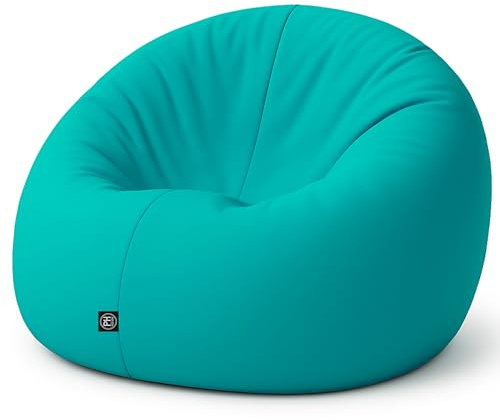 PATCH HOME 2 in 1 Funktion Sitzsack Sessel Bean Bag Sitzsäcke Gaming mit Reißverschluss bereits befüllt - Ø 100cm - Türkis