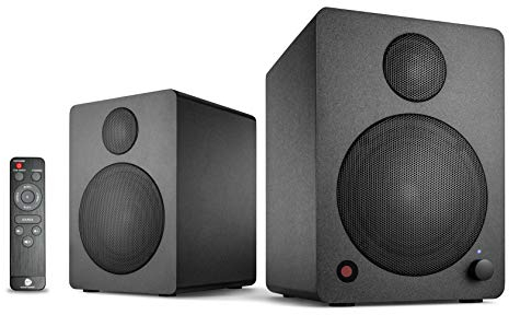 wavemaster CUBE MINI NEO black - Regallautsprecher-System (36 Watt) mit Bluetooth-Streaming, Digitalanschluss und IR-Fernbedienung, Aktiv-Boxen, Nutzung für TV/Tablet/Smartphone, schwarz (66370)