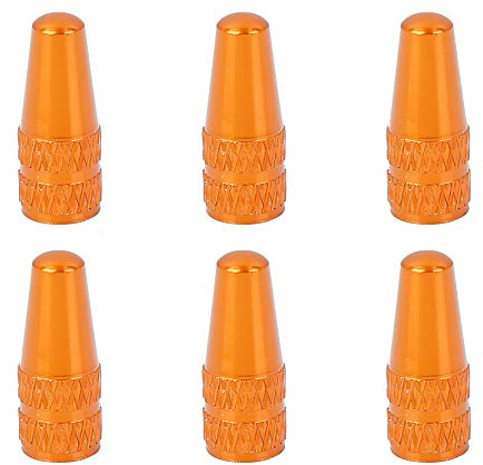 X AUTOHAUX 6pcs French Type Valve Caps Aluminum Alloy Bike Bicycle Tire Valve Stem Caps Dust Covers Orange