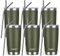 UsparkMC 20oz Tumbler Bulk Stainless Steel Cups with Lid and Straw, Double Wall Vacuum Insulated Travel Cups, Thermal Coffee Mug for Cold & Hot Drinks(Army Green, 6 Pack)
