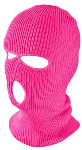 TopTie 3-Loch Sturmhaube, Doppelt Gestrickte Volle Gesichtsabdeckung Atmungsaktive Kopfhaube Skimaske für Damen und Herren