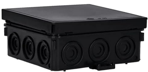 10 Stück Voxura Feuchtraum Aufputz-Verbindungsdose Abzweigdose Verteilerdose 100x100x42mm IP55 Abzweigkasten AP schwarz