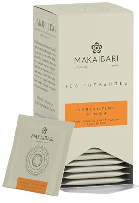 Makaibari Spring Time Bloom | 25 bustine di tè | 50 g | Darjeeling First Flush Black Tea | Tea Treasure
