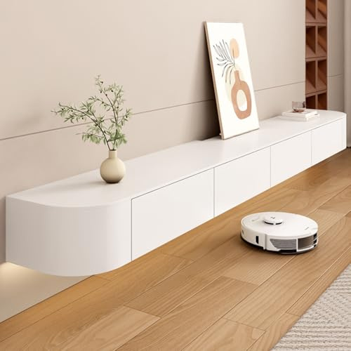 MIMRTIMI TV-Schrank weiß,Lowboard hängend,Schwebender Fernsehschrank,Sideboard Hängeschrank Fernsehtisch für Wohnzimmer, Schlafzimmer, Esszimmer