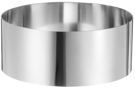 HARFINGTON Round Cake Ring 7 x 2.75 Inch Seamless Stainless Steel Pastry Mousse Dessert Ring Mirror Coating for Baking Cooking Making Tool