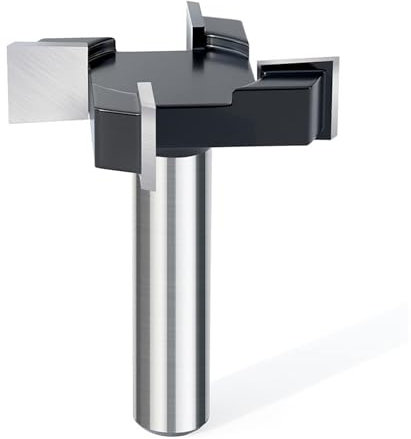 YANSYUAN Fraise à défoncer pour spoilboard CNC - Tige de 1,27 cm - Diamètre de coupe de 5,1 cm - 4 ailes - Aplatisseur de dalle - Fraise à bois - Outil de rabot