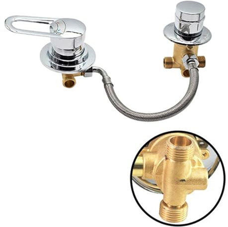 Solid Brass 2 Way Split Shower Diverter Valve for Bathroom Faucet Tap Hot and Cold Water Mixer for Shower Cabin/Steam Room
