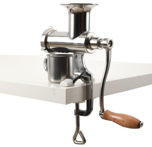 Weizengras-Entsafter – Manueller Edelstahl-Extraktor für Blattgrün, tragbare Hand-Obst-Gemüsepresse – robuste Kurbelmaschine