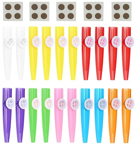 20Pcs Kazoos Multipack, Kazoo Instrument, Card Flute Accompaniment Toy, Multi-Color Kazoo Kazoos For Kids, Beginners, And Cazoo Parties, For Gifts Prizes And Party Favors