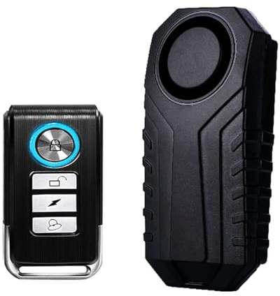 Tiardey Alarma de bicicleta inalámbrica, resistente al agua y al polvo, 113 dB, alarma de seguridad para bicicletas, motocicletas, coches, scooters, vehículos, puertas y ventanas.