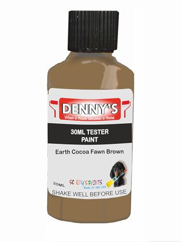 SCOOBYS PAINTS BACK IN THE MIX Chalk Emulsion Matt Paint, Water-Based, No Primer Required, For Walls and Furniture Beige, Brown Bronze, (Earth Cocoa Fawn Brown, 30ml Colour Tester)