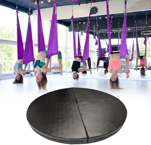 Pole Dance-matta, halkfri Pole Dance-matta, tjock crashpad för Aerial Hoop, lämplig för gym och hem, 150 cm x 5 cm (59 x 2 tum) – Slitstark skyddsmatta för yoga och S