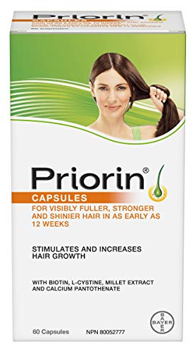 PRIORIN Hair Growth Stimulant, For Women and Men, with Biotin, Millet Extract, L-Cystine and Calcium Pantothenate, 60 Count