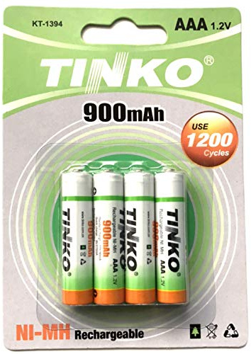 4 x AAA 900mAh 1.2v RECHARGEABLE NI-MH BATTERIES FOR CORDLESS PHONE/SOLAR LIGHTS