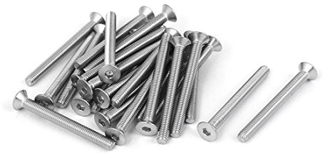 uxcell® M3x30mm Hex Socket Flat Head Countersunk Bolts Screw 25pcs