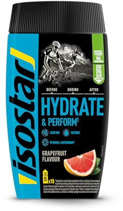 Isostar Hydrate & Perform Iso Drink – 400 g isotoniskt dryckespulver – elektrolytpulver för att stödja sportprestanda – grapefrukt