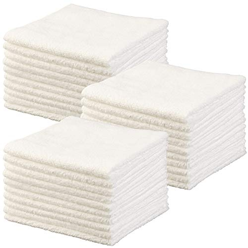 Sichler Beauty Handtücher: Mikrofaser-Kosmetiktücher zur Gesichtspflege, 30 Stück, weiß, 30x30 cm (Microfasertuch fürs Gesicht, Gesichtsreinigungstuch Microfaser, Reinigung)