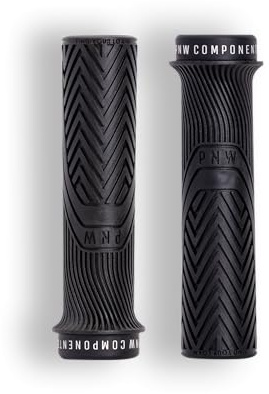 PNW Components Loam MTB Bike Grips - Lock-On Mountain Bike Handlebar Grips - 25A Tacky Rubber - Ergonomic Trail & Enduro Grip - 30mm (Regular) - Blackout