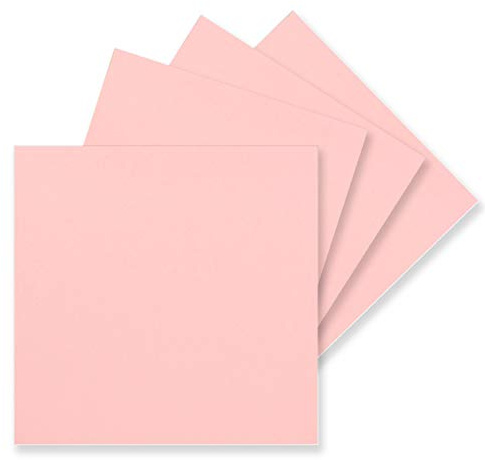 50 Einzel-Karten Quadratisch - 15 x 15 cm in Rosa - 240 g/m² - blanko Bastel-Karten, Postkarten, Bastelkarton in Ton-Papier Qualität