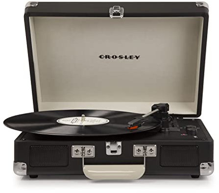 Crosley Cruiser Plus Portable Turntable - Bluetooth Record Player, 3-Speed Suitcase Vinyl Player, Home Turntables for Vinyl Records, Built in Stereo Speakers, Bluetooth Receiver, AUX Input, Chalkboard