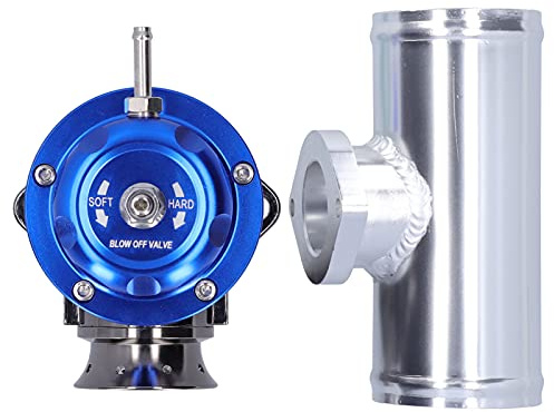 Turbo Blow Off Valve kit, Akozon Universal SDD‑BOVGRSBL FPG250 Aluminium Billet Turbo Blow Off Valve with 2.5in Flange Pipe Type‑RS(Blue)