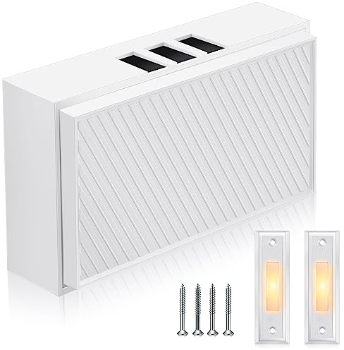 Saillong Wired Doorbell Chime, Lighted Doorbell Buttons, White, Bar Style