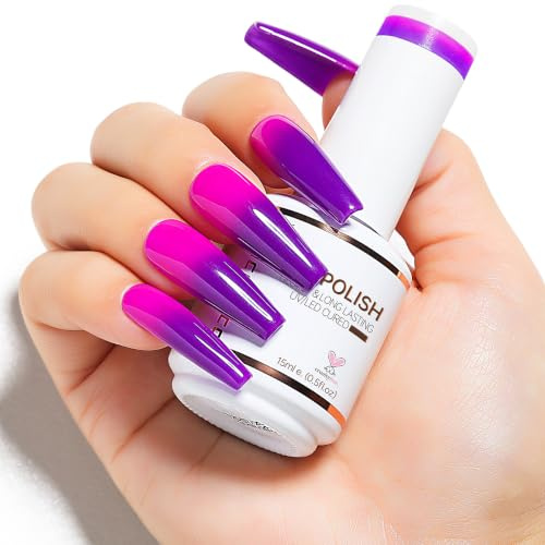 Nicedeco Temperaturförändring gel nagellack semi-permanent 15 ml färgskiftande gel nagellack UV LED blöt av gellack nagelkonst gör-det-själv salong manikyr semester gåva 01