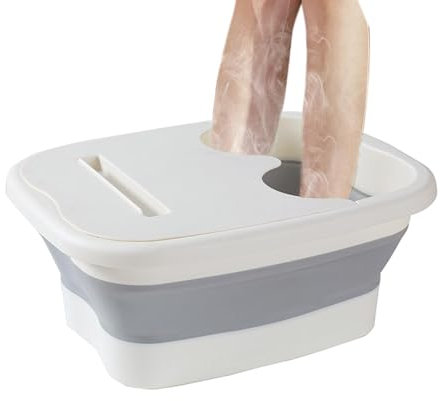 Foot Spa Basin, Foot Bath with Massager, Stress Relief Collap-sible Foot Bath Basin, Foot Soak Pedicure Bowl with Handle, Foldable Foot Bath Tool, Large Foot Soaking Tub Bucket, for Pedicure