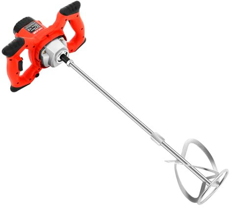 Mezclador de mortero de 1500 W, mezclador de hormigón, 6 velocidades, eléctrico, mezclador ergonómico, mezclador de cemento profesional para mezclar cemento, masilla, color