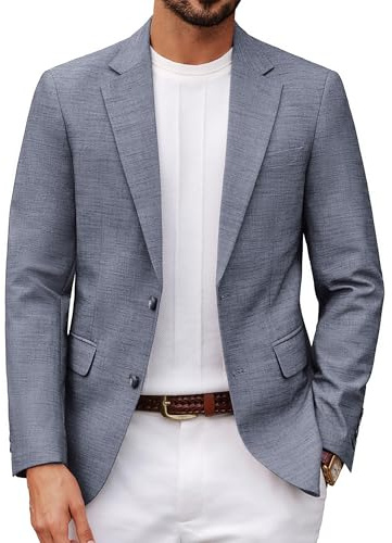PJ PAUL JONES Sakko - Giacca estiva da uomo, con 2 bottoni, stile sportivo, Blu Denim, M