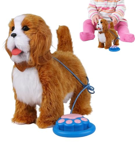 Chiot robot électronique, animal de compagnie qui aboie, compagnon en peluche réaliste avec fonction interactive, jouet animal robotique, ami des avec un design doux, anniversaire à la maison
