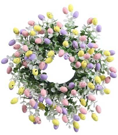 Corona di Pasqua per Porta d'ingresso - Decorazione Artificiale della casa 38 cm | Corona Decorativa Pasquale per Porta d'ingresso, per Interni Esterni, Giardino Cortile Ufficio casa di