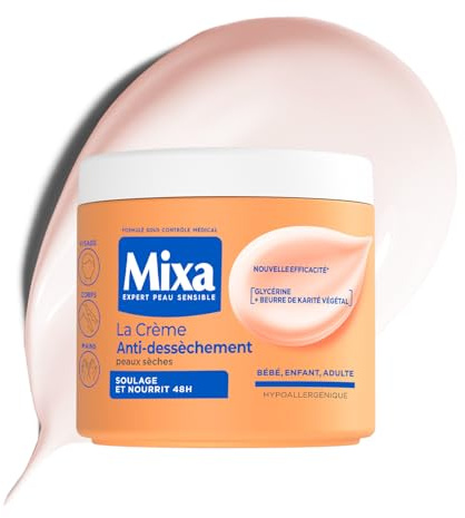 MIXA Crème Anti-Dessèchement Hydratation 48H Peaux Sèches Sensibles 400ml
