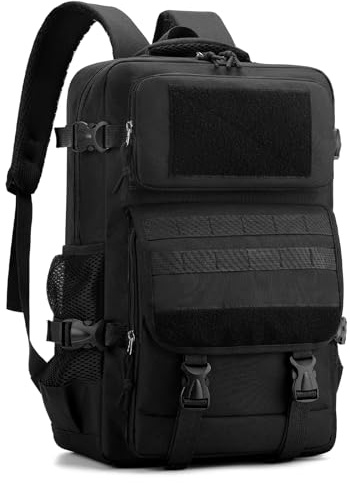 Outplea Sac à dos militaire 25 l pour homme, sac à dos tactique avec système MOLLE, sac à dos d'urgence en plein air, sac à dos de survie, sac à dos EDC résistant pour randonnée, camping, trekking