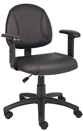 Boss Office Products Posture Task Chair with Adjustable Arms in Black, 250 (B306)