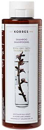 KORRES Almond und Linseed Shampoo für trockenes & strapaziertes Haar, silikon- und parabenfrei, 250 ml
