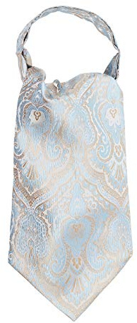 WANYING mäns slipsscarf ascotslips halsduk Cravat Ties enkel chic för gentleman – Paisley, R01 Guld och ljusblå och vit, En Storlek