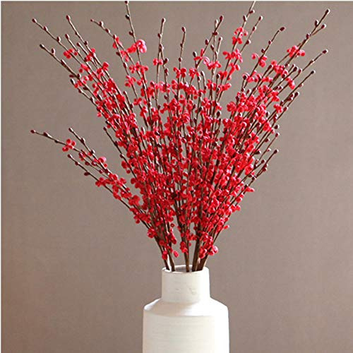 8 fiori artificiali di gelsomino lunghi 74,9 cm, fiori finti per matrimoni, casa, ufficio, feste, hotel, ristorante, patio o cortile, decorazione (rosso)