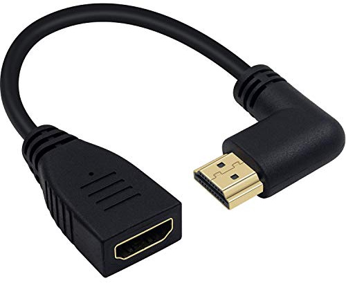 Maxhood 8K HDMI-förlängningskabel kort, 48 Gbps rät vinkel HDMI hane till hona kabel 2.1 version förlängare stöder 8K @60Hz 3D HDR för TV/Xbox-/PS4/PS5,15 cm (högervinkel M/F)