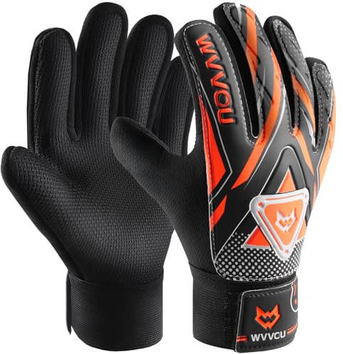 WVVOU Guantes de portero para niños y jóvenes, guantes de portero de fútbol, guantes de fútbol, doble protección, portabilidad, gran agarre