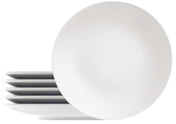 Tramontina Juego Platos Llanos redondos de porcelana de 25 cm, Leonora 6 unidades