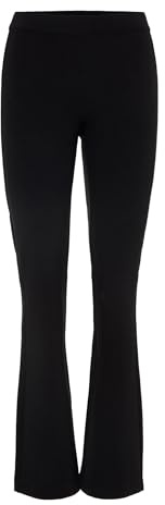 VERO MODA Women's Vmkamma Mr Flared Jersey Trousers Tall Trousers, Black, L / 36L