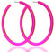 Vintage Neon-Ohrringe für Frauen, Neon-Ohrringe, Retro-Creolen, rundes Ohrringe-Set, Acryl-Neon-Statement-Creolen für Frauen, 80er-Neon-Party-Kostümzubehör, alltägliche Kostümparty（Rosa)