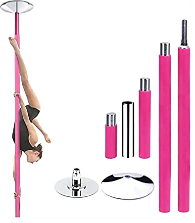 Silicone Dance Pole - 360 Spin & Static Stripper Pole for Home Fitness, Gym & Party - Removable, Bar Equipment