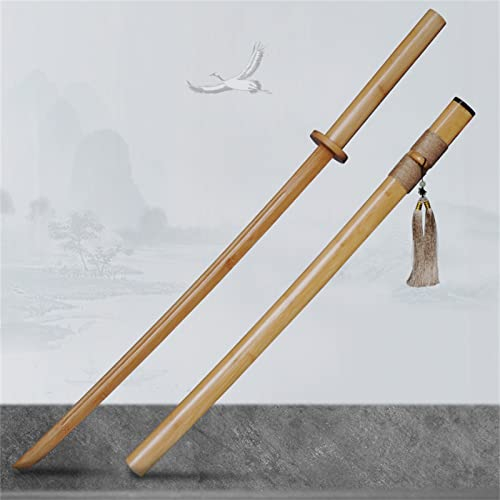 TIAYKO 104 cm Bambus-Katana,handgefertigtes Bokken,Wettkampf-Rollenspiel-Requisiten,Kendo-Schwertkampftraining,hölzernes Samurai-Schwert