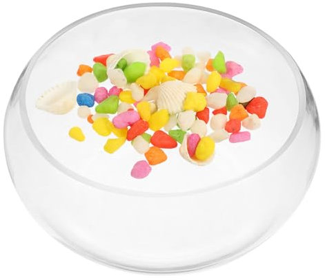 Toddmomy Fischglas Aus Glas Mit Bunten Steinen Runde Glasschale Terrarienvase Hydrokulturpflanze Terrarium Blasenpflanzer Terrarienaquarium Für Kampffische Goldfische