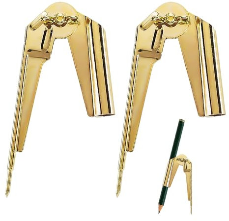 2 herramientas de medición de contorno, herramienta de marcador, brújula y marcador, herramienta multifuncional para marcar lápices (dorado)